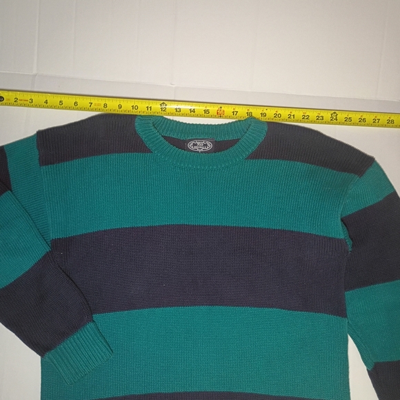 955 Originals Size Mens Small Long Sleeve Striped Cable Knit Vintage Sweatshirt - Picture 7 of 9